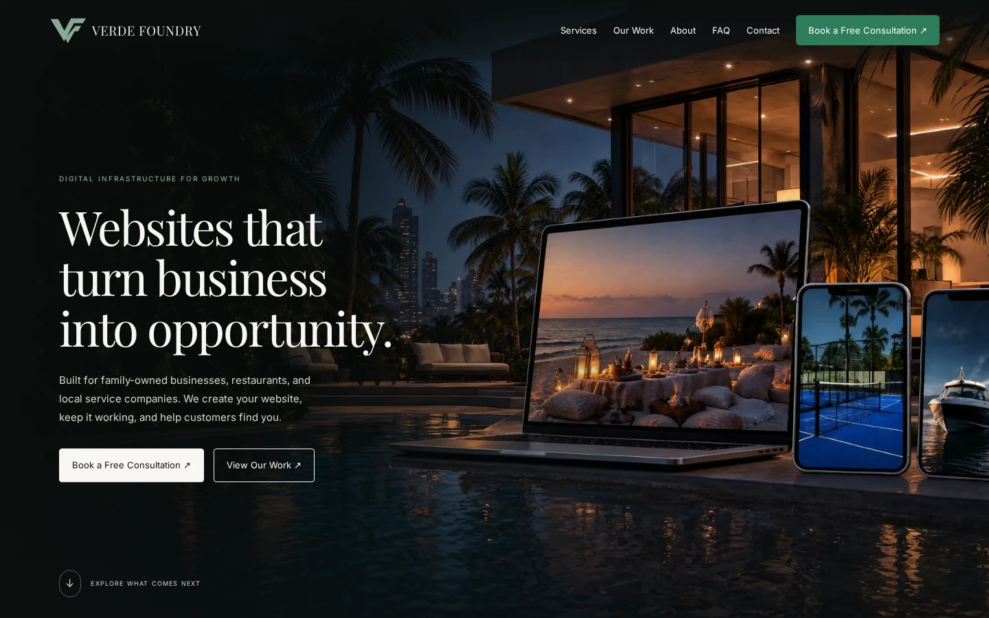 Actual Verde Foundry website preview